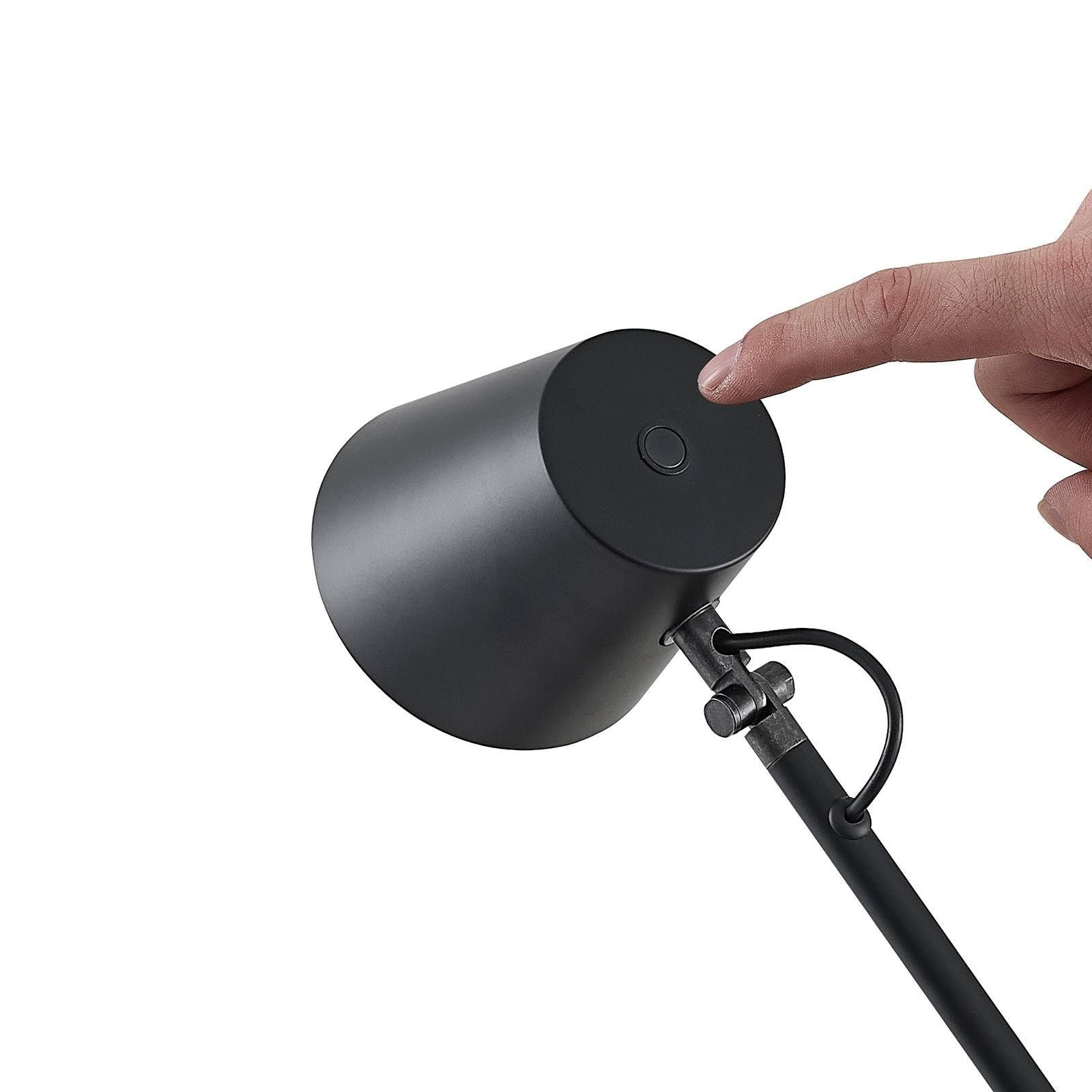 Настільна лампа Lucande Tarris LED Димована Металева Чорна, фото №6