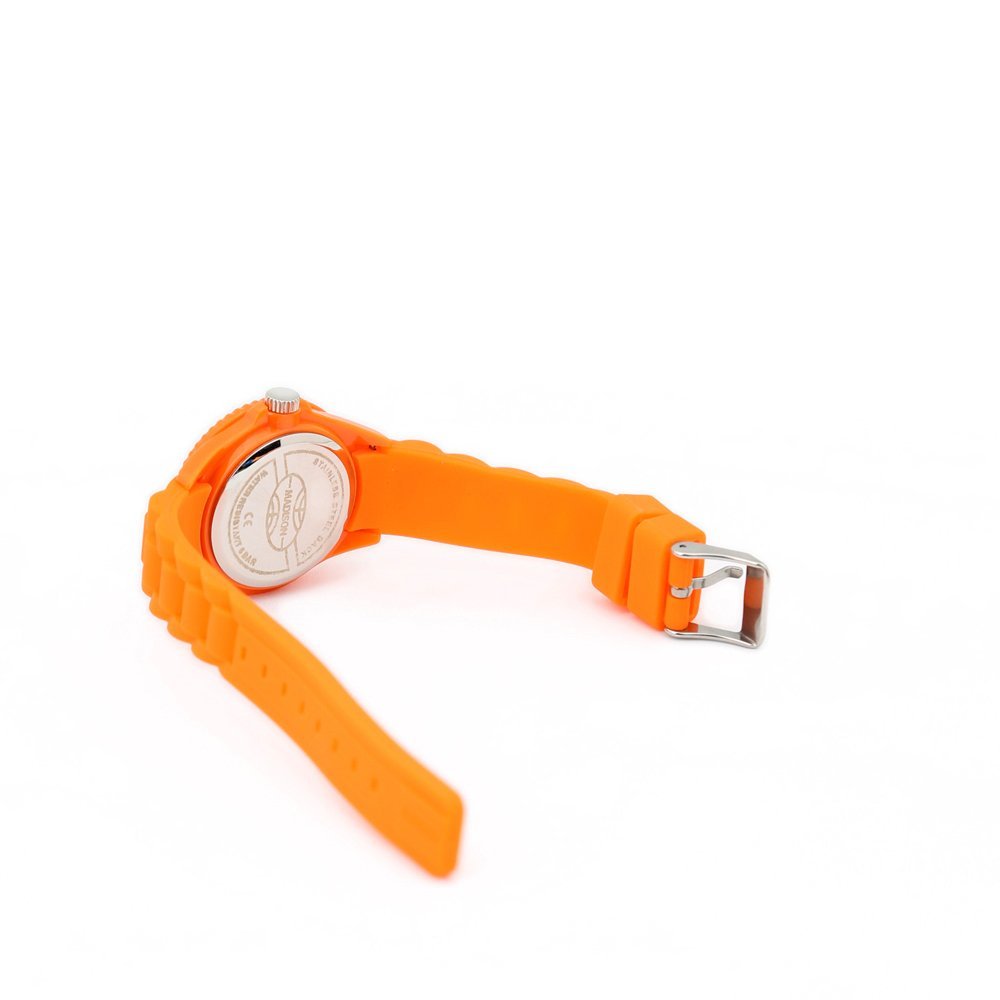 Унисекс часы аналоговые кварцевые Madison New York L4167-04/3 Оранжевый/Оранжевый, фото №7 Унисекс часы аналоговые кварцевые Madison New York L4167-04/3 Оранжевый/Оранжевый, фото №7