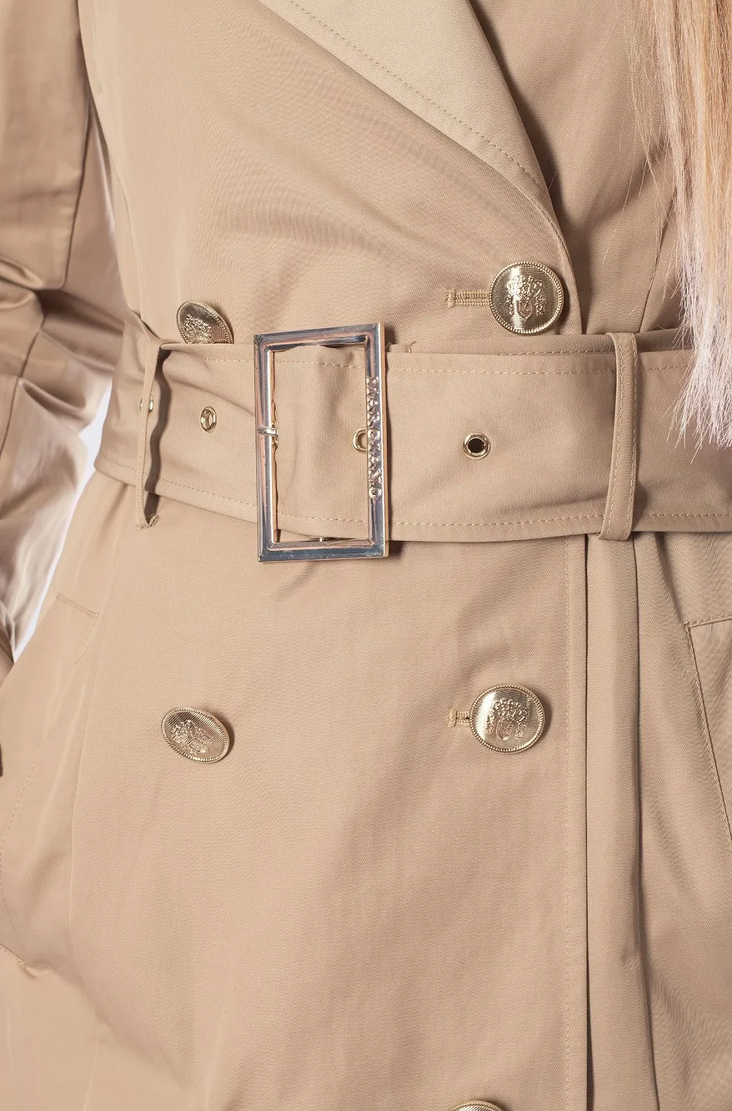 Женское пальто тренч Guess by Marciano Бежевый - 42, фото №4