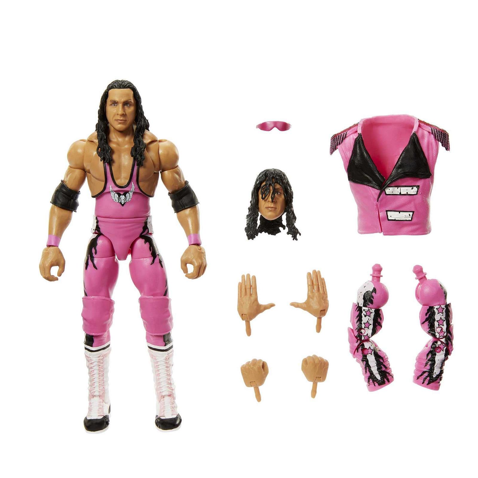 Фигурка WWE Ultimate Edition Брет "Hitman" Hart Legends Коллекционная фигурка со сменными аксессуарами, дополнительными головами и сменными руками - HLN20, фото №4