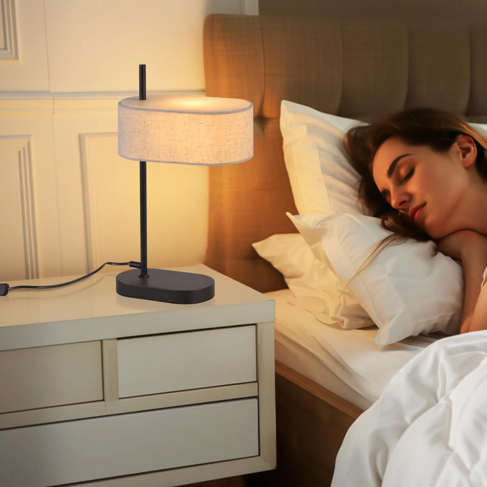 Настільна лампа CBJKTX Bedside Lamp Vintage E14 набір із 2 шт. чорна, фото №5