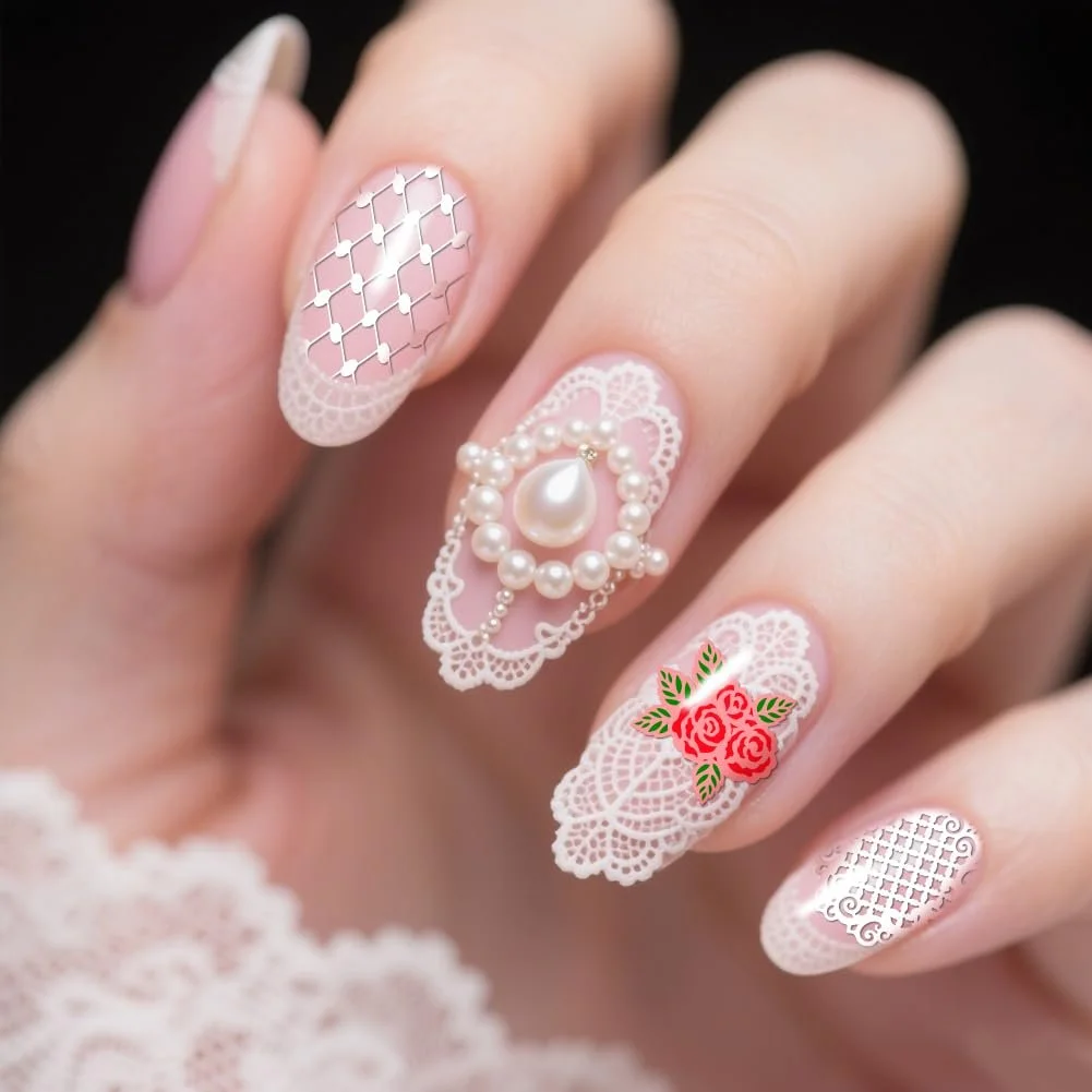 Пластины для стемпинга PH PandaHall 3 штуки Lace Pattern Flowers Tips Retro нержавеющая сталь со штампом и скребком, фото №5