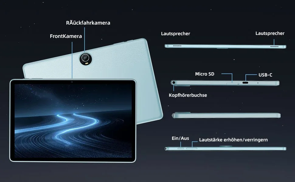 Планшет 11" COLORROOM C5 6+6/128Gb 8 ядер Android 14 8000 mAh Блакитний, фото №7