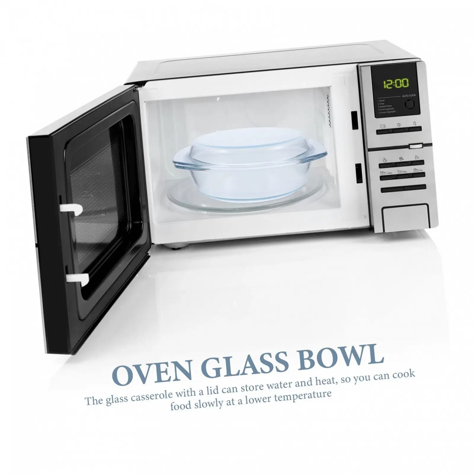 Кастрюля стеклянная с крышкой Прозрачная, фото №3