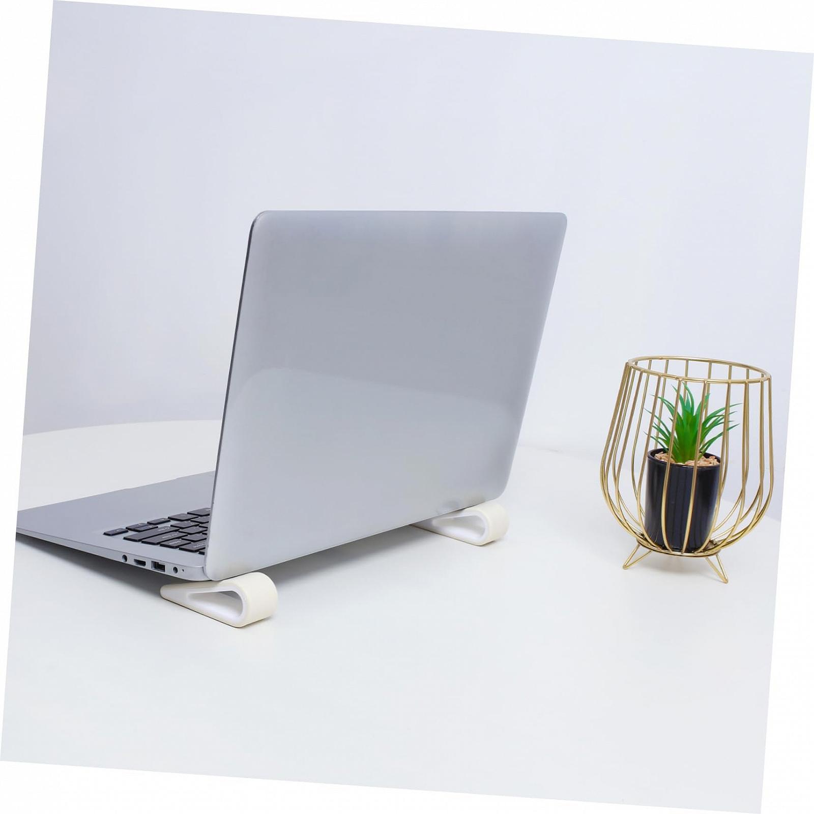 Подставка для ноутбука Gadpiparty, 2 шт., регулируемая по высоте, белая, нескользящая, прочная подставка для ноутбука с функцией охлаждения, эргономичная подставка для ПК для стола, дивана и офиса, термостойкая, фото №9