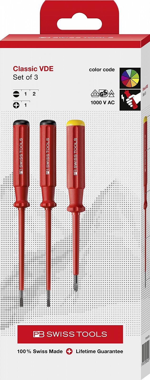 Набір викруток PB Swiss Tools VDE PB 5550 3 шт. Червоний, фото №1