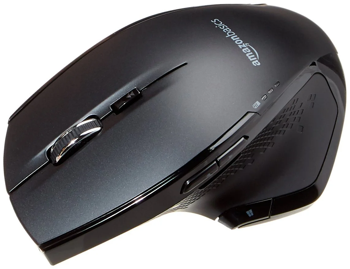 Мышь Беспроводная Amazon Basics Эргономичная Со Быстрой Прокруткой Обычный Размер и Коврик для Игровой Мыши, фото №3