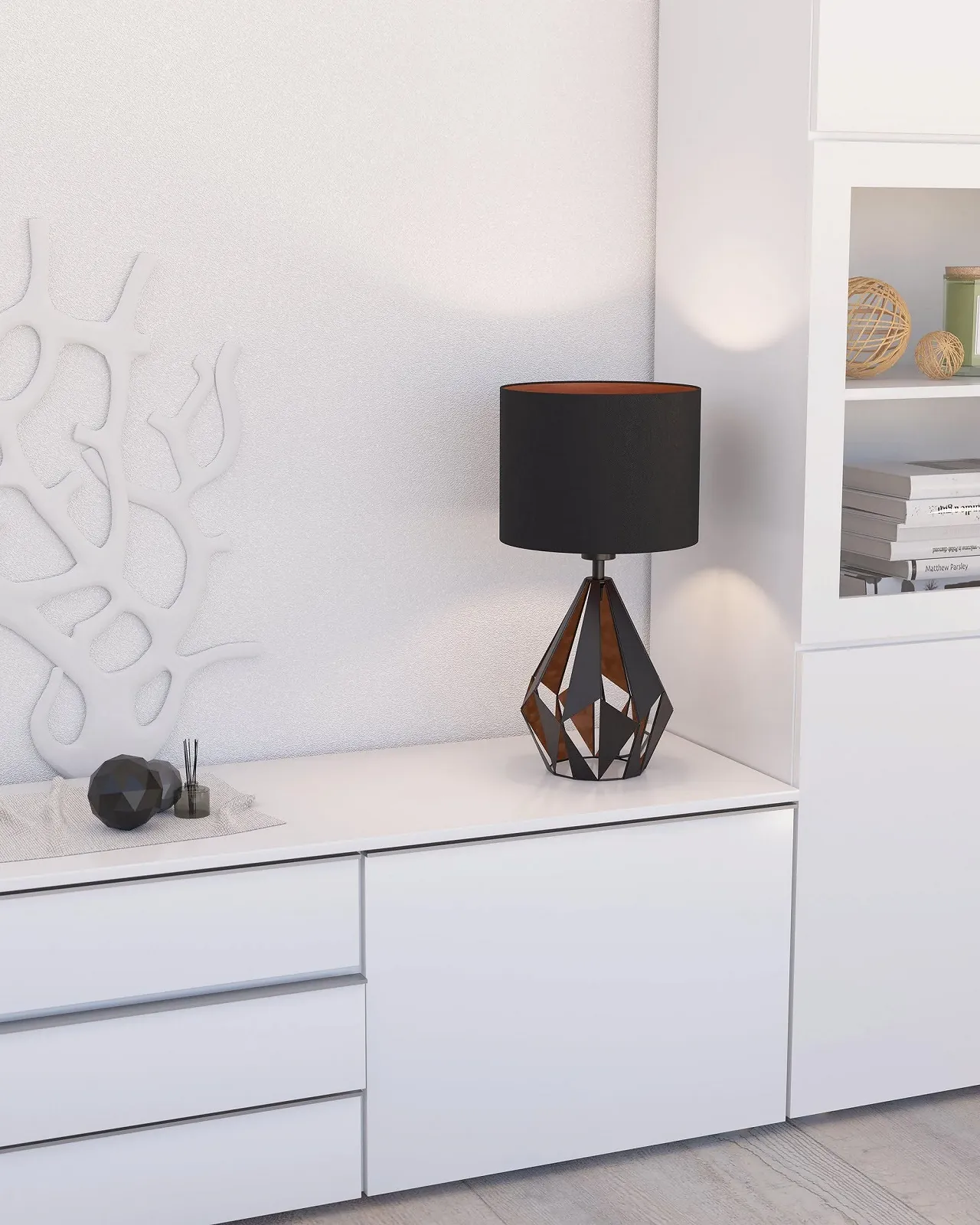 Настільна лампа в ретро-стилі, сталь, E27, 60 Вт, чорний та мідний, фото №3