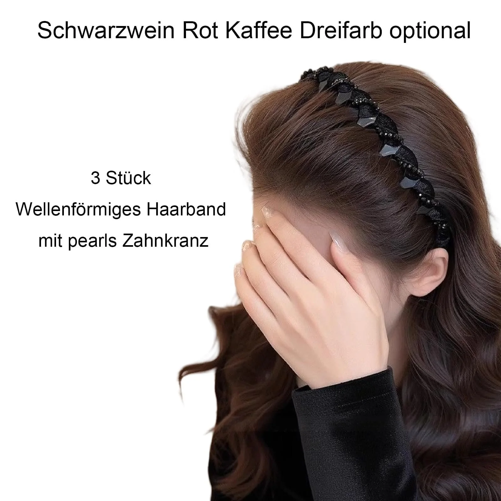 Набір з 3 елегантних жіночих обручів для волосся з зубцями, фото №5