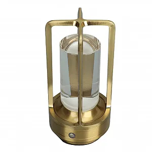 Настільна лампа KIMISS Wireless Small Touch акумуляторна сенсорна алюмінієва Чорна з золотом synthetic.ua - Фото 1