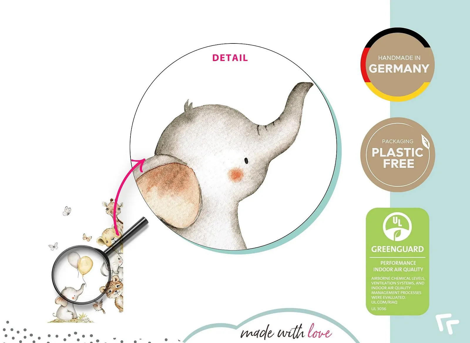 Наклейка на дверь Little Deco Safari Animals DL5080 Right, фото №5