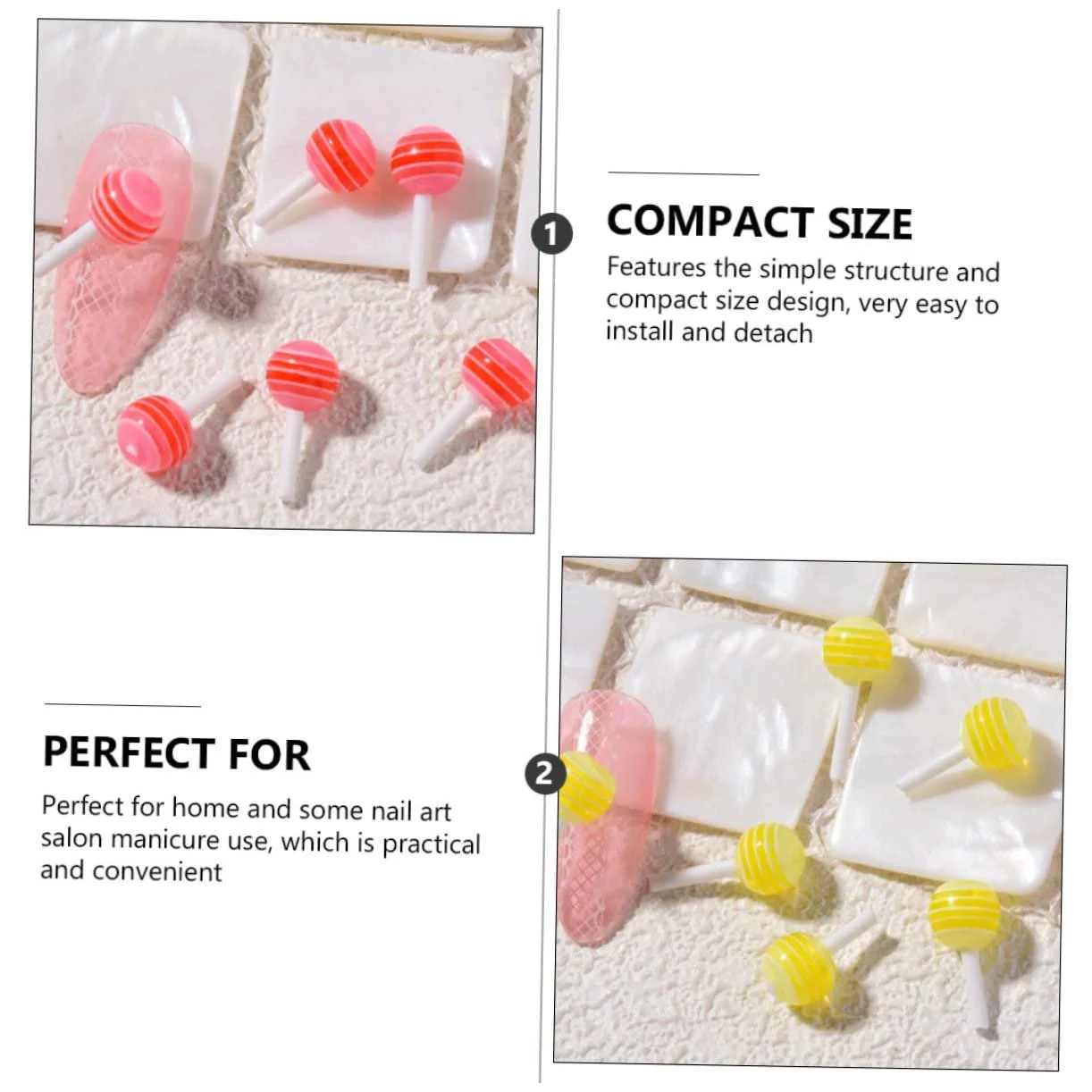 Украшения для ногтей Тип леденец Healeved 250 шт. смола, разноцветные, шармы для маникюра, фото №6