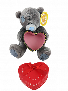 Мягкая игрушка Мишка Тедди с подарочной коробкой Сердечко 20см 159584 synthetic.ua - Фото 1
