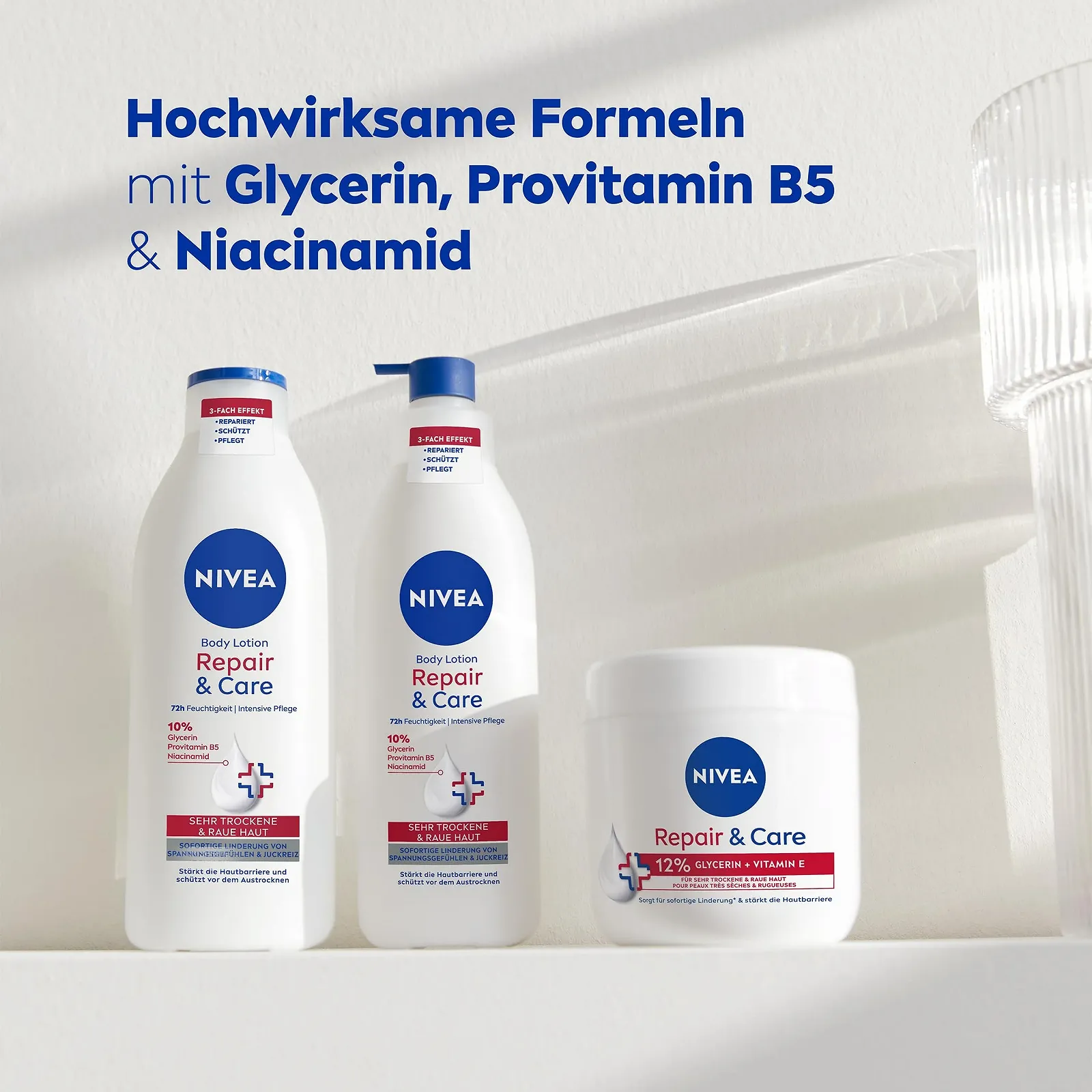 Лосьйон для тіла NIVEA Repair & Care для дуже сухої шкіри з гліцерином, ніацинамідом та провітаміном B5 250 мл, фото №8 Лосьйон для тіла NIVEA Repair & Care для дуже сухої шкіри з гліцерином, ніацинамідом та провітаміном B5 250 мл, фото №8