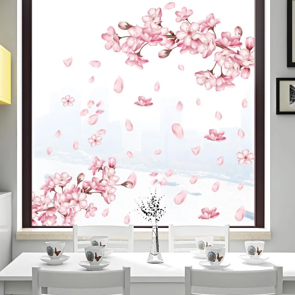 Настінна наклейка Pink Peach Blossom Romantic Botanical Flower знімна рожева, фото №4