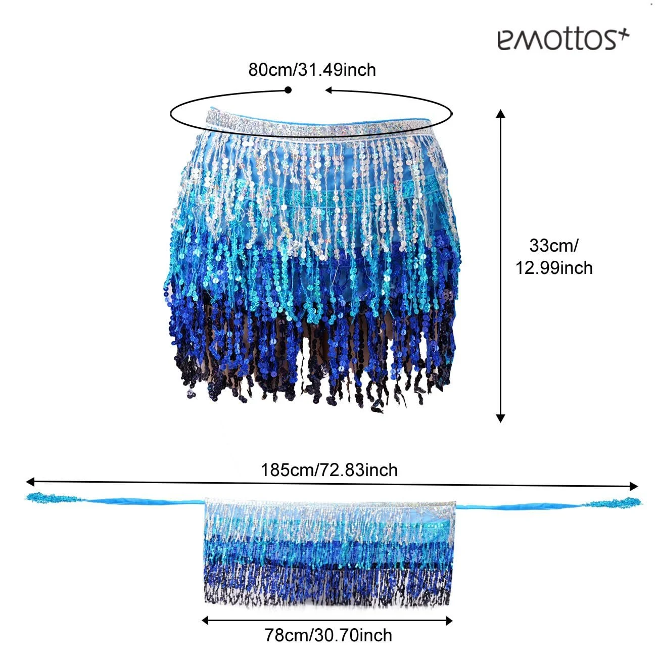 Блискуча спідниця EMOTTOS з блискітками та бахромою, фото №6