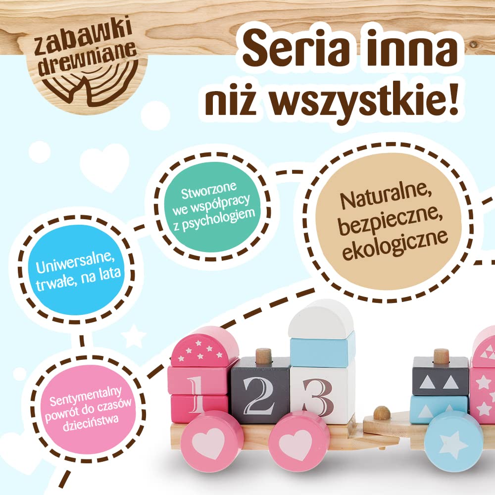 Конструктор Trefl O!Construction набір 35 шт. натуральна деревина, фото №4