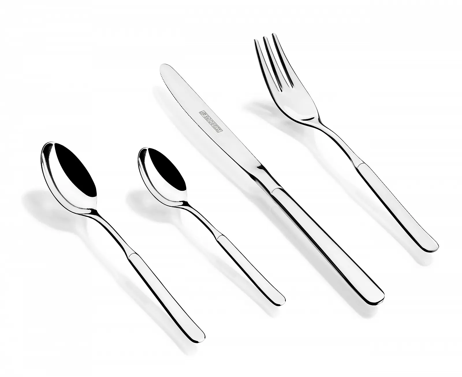 Набір столових приборів MONIX Milan, 24 предмети, ніж для стейка, нержавіюча сталь 18/10, сучасний дизайн, полірована обробка, товщина 2 мм (на 6 персон), фото №4