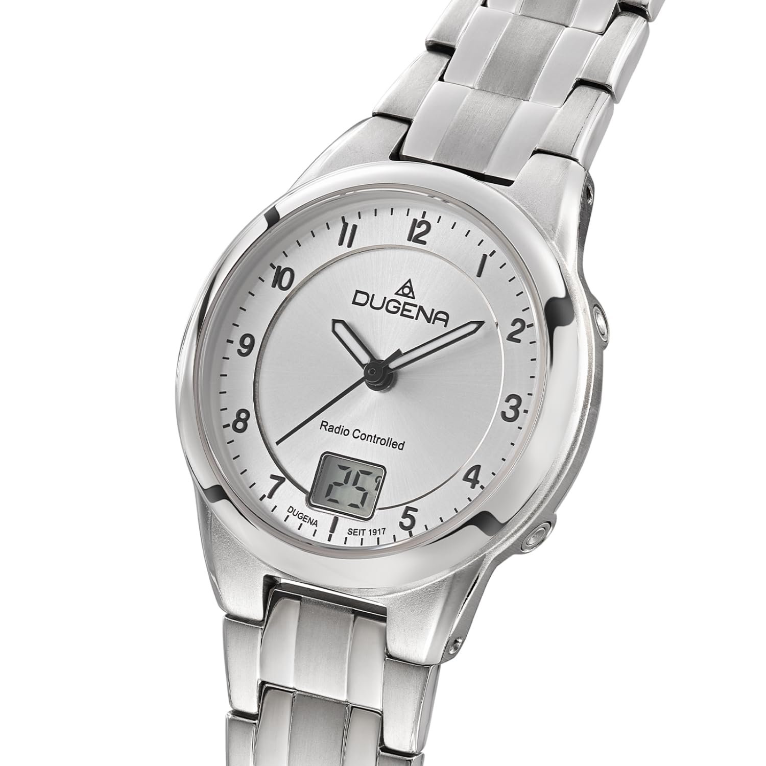 Женские часы Dugena Gent Радиоуправляемые Титан Серебристый Минеральное стекло 5 Bar, Браслет, фото №2 Женские часы Dugena Gent Радиоуправляемые Титан Серебристый Минеральное стекло 5 Bar, Браслет, фото №2