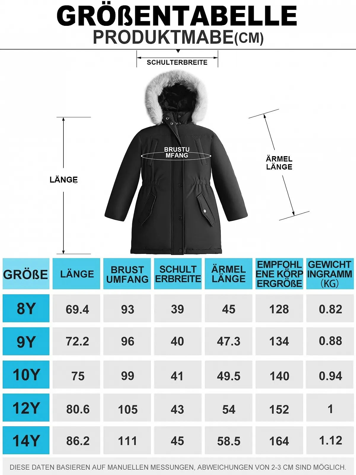 Зимове пальто для дівчат MAOO Garden, з хутряним капюшоном, фото №6