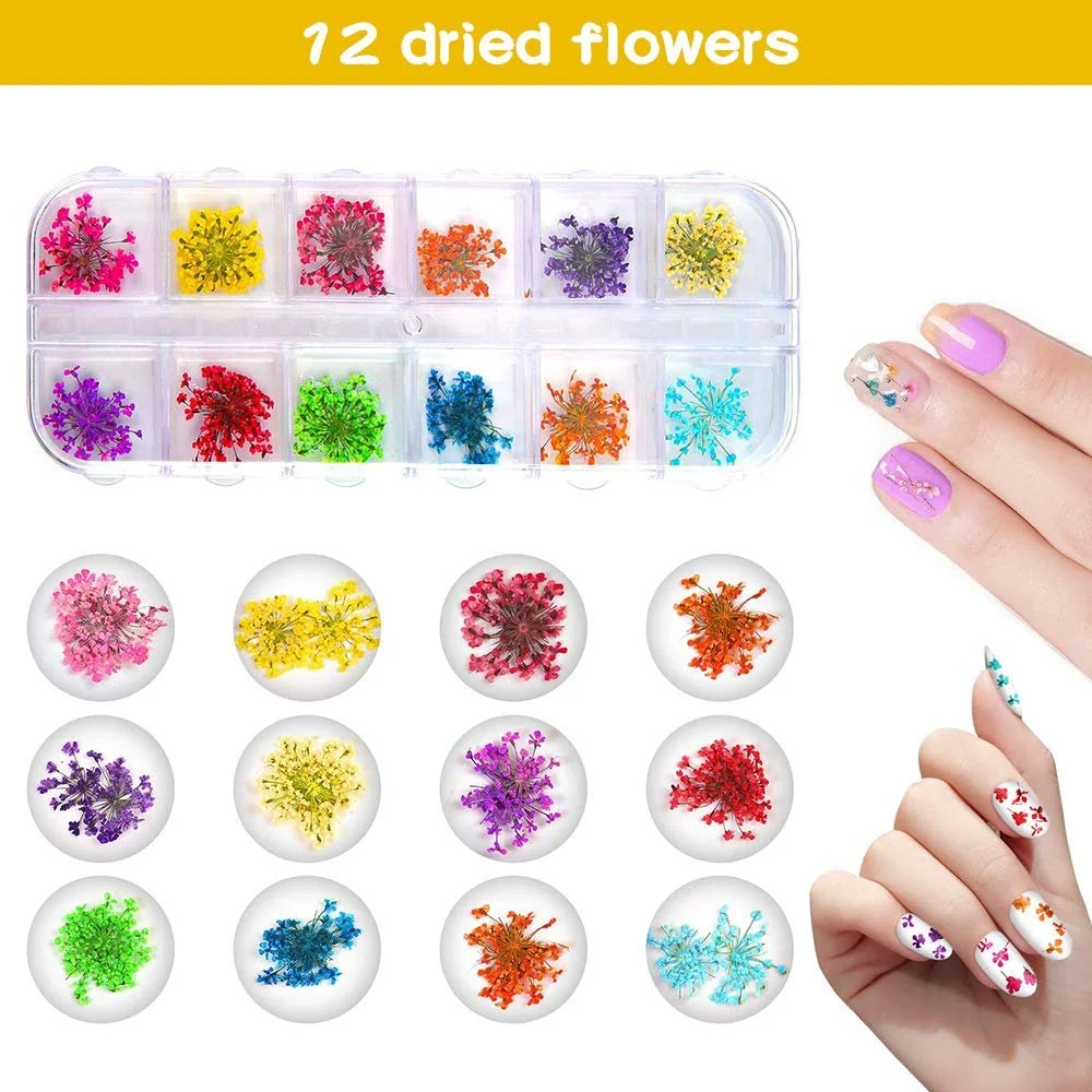 Набір для декору нігтів Dried Flowers 2 Boxes 36 Pieces 3D Resin з вигнутим пінцетом, фото №3 Набір для декору нігтів Dried Flowers 2 Boxes 36 Pieces 3D Resin з вигнутим пінцетом, фото №3