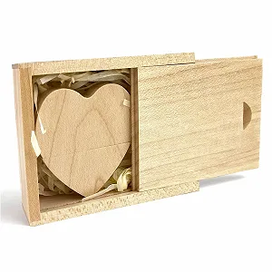 USB-накопичувач TATMOHIK 64 ГБ USB 3.0 Wooden Heart Maple з дерев'яною коробкою - Фото 1