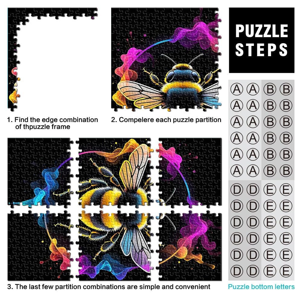 Пазл Bumble Bee in Neon Light 1000 элементов 38 x 26 см, фото №3 Пазл Bumble Bee in Neon Light 1000 элементов 38 x 26 см, фото №3