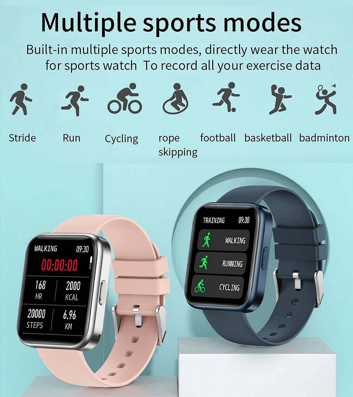 Смарт-часы Fitness Tracker 1.69 дюйма Сенсорный экран Серебристый, фото №6