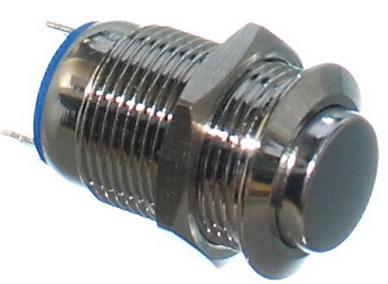 Кнопка антивандальна VJ Parts d14mm стрижка 12mm h20mm 2 контакту, фото №1