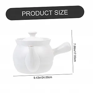 Горшок керамический GALPADA для приготовления лекарств с носиком и термоизоляционной ручкой synthetic.ua - Фото 1