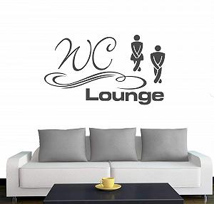 Наклейка на двері / стіну A003 WC Lounge 30 x 17 см Anthracite - Фото 1