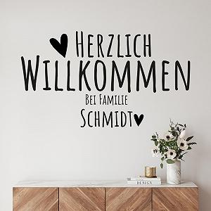 Наклейка на стіну GRAZDesign Welcome to Family Персоналізована 99 x 57 см 071 Сірий - Фото 1