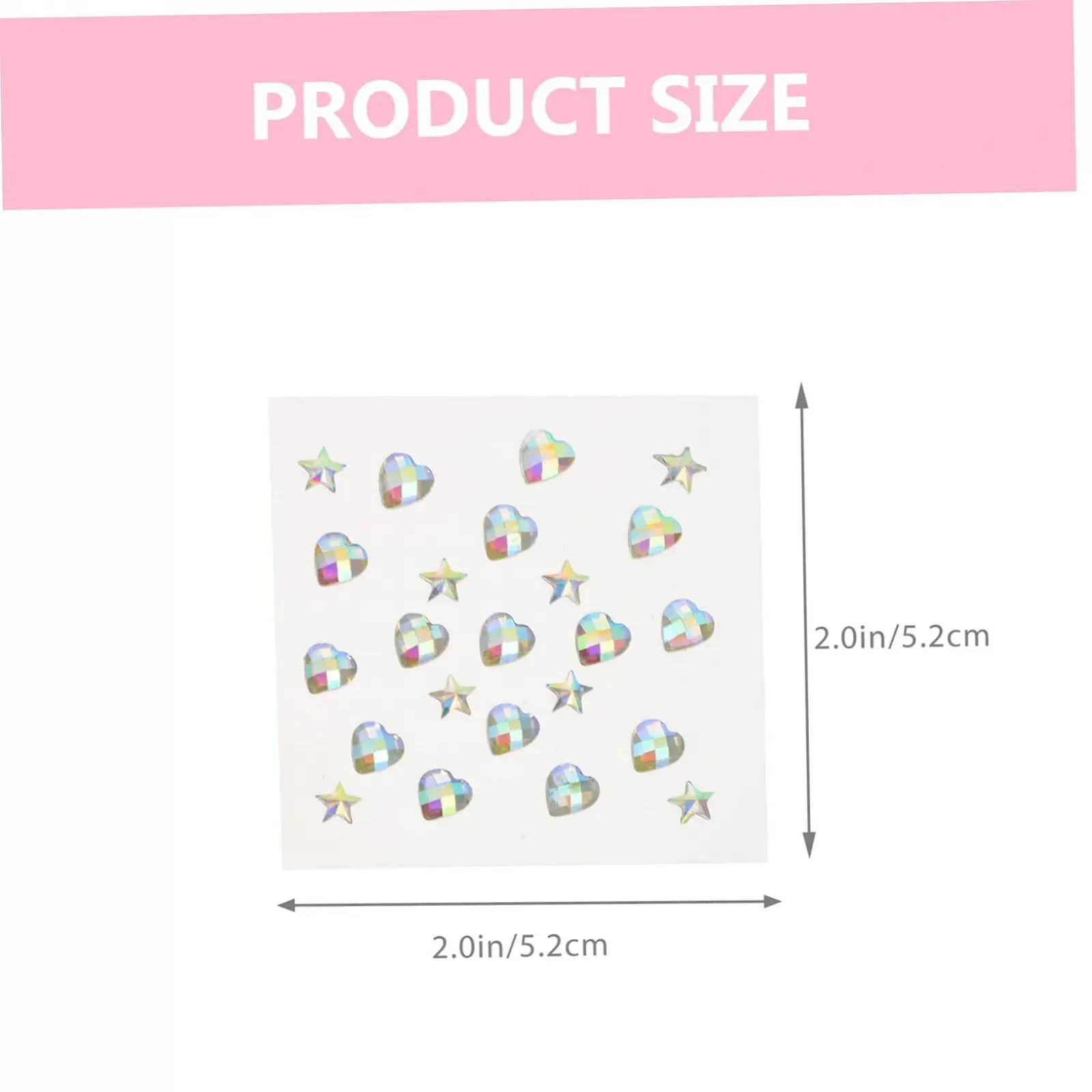 Стрази для нігтів, обличчя та тіла minkissy 20 аркушів, самоклеючі блискучі, фото №2