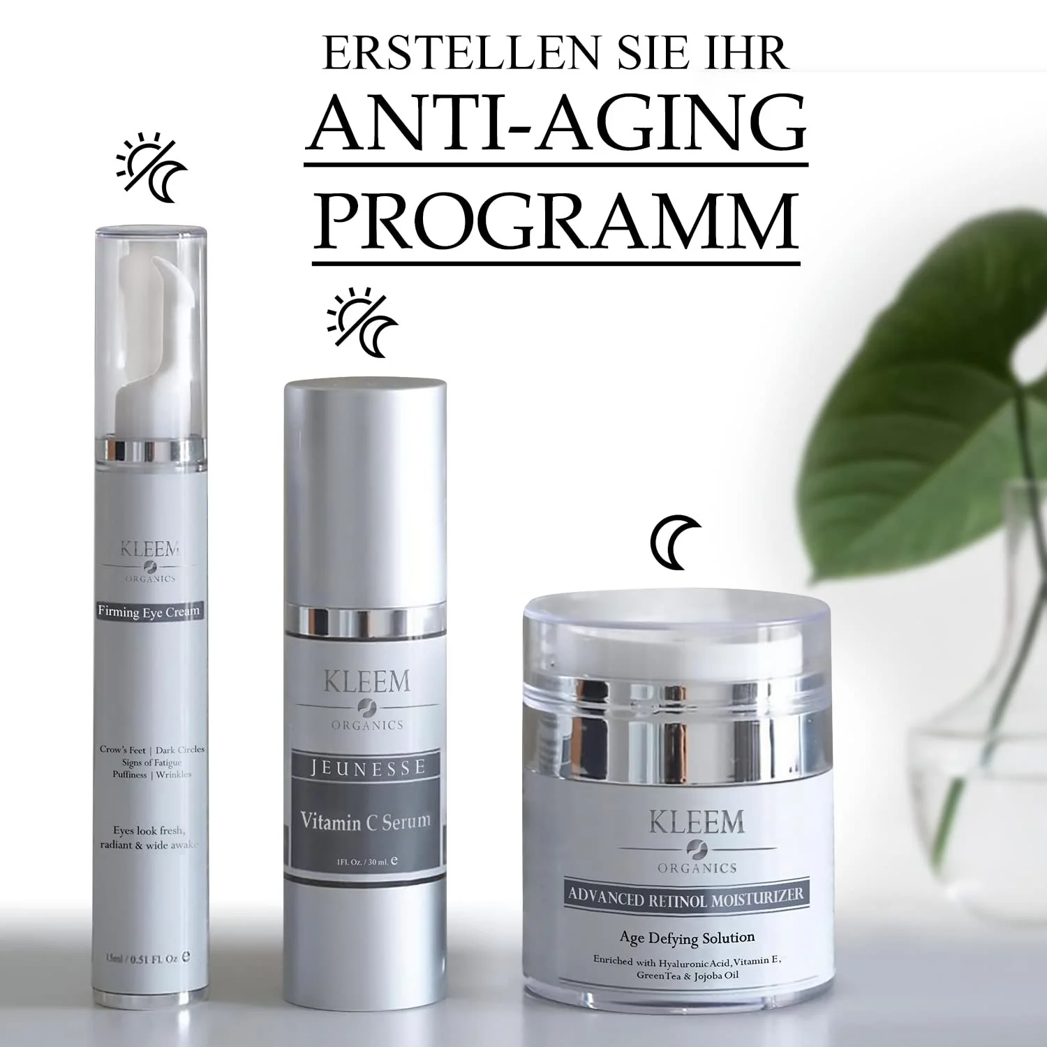 Крем для обличчя Kleem Retinol 2.5% Retinol Hyaluronic Acid Vitamin E Anti-Aging Day & Night, фото №7