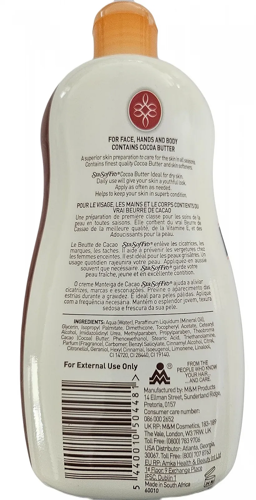 Лосьйон для тіла Sta-Sof-Fro з маслом какао 500 мл, фото №2