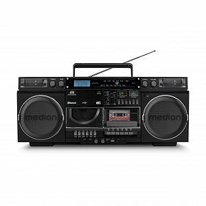 Ретро магнитофон MEDION P66538 с CD-проигрывателем USB SD MC DAB+ радио телескопическая антенна Bluetooth функция записи - Фото 1