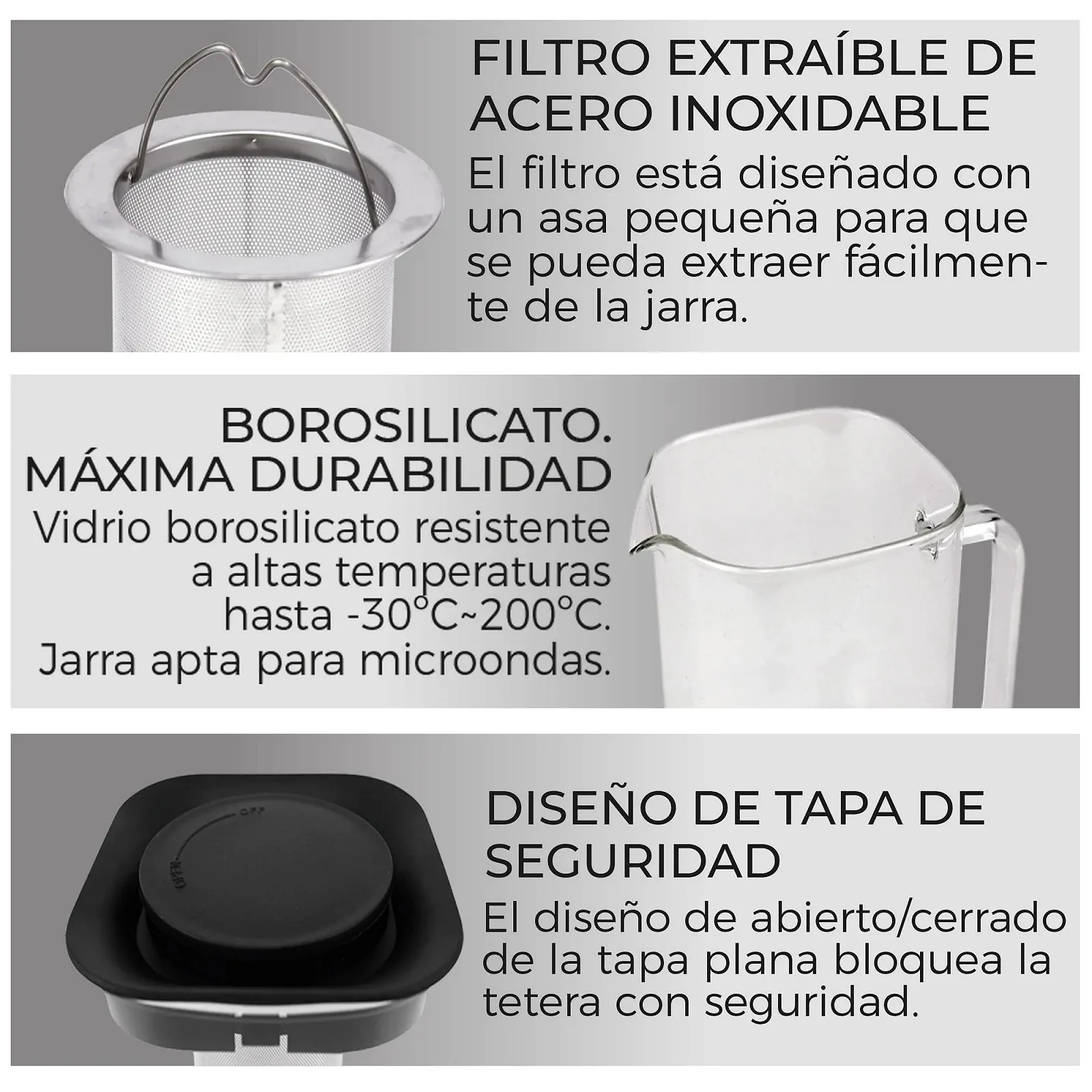 Кофеварка Quttin Boross 1500 мл Черный, фото №3