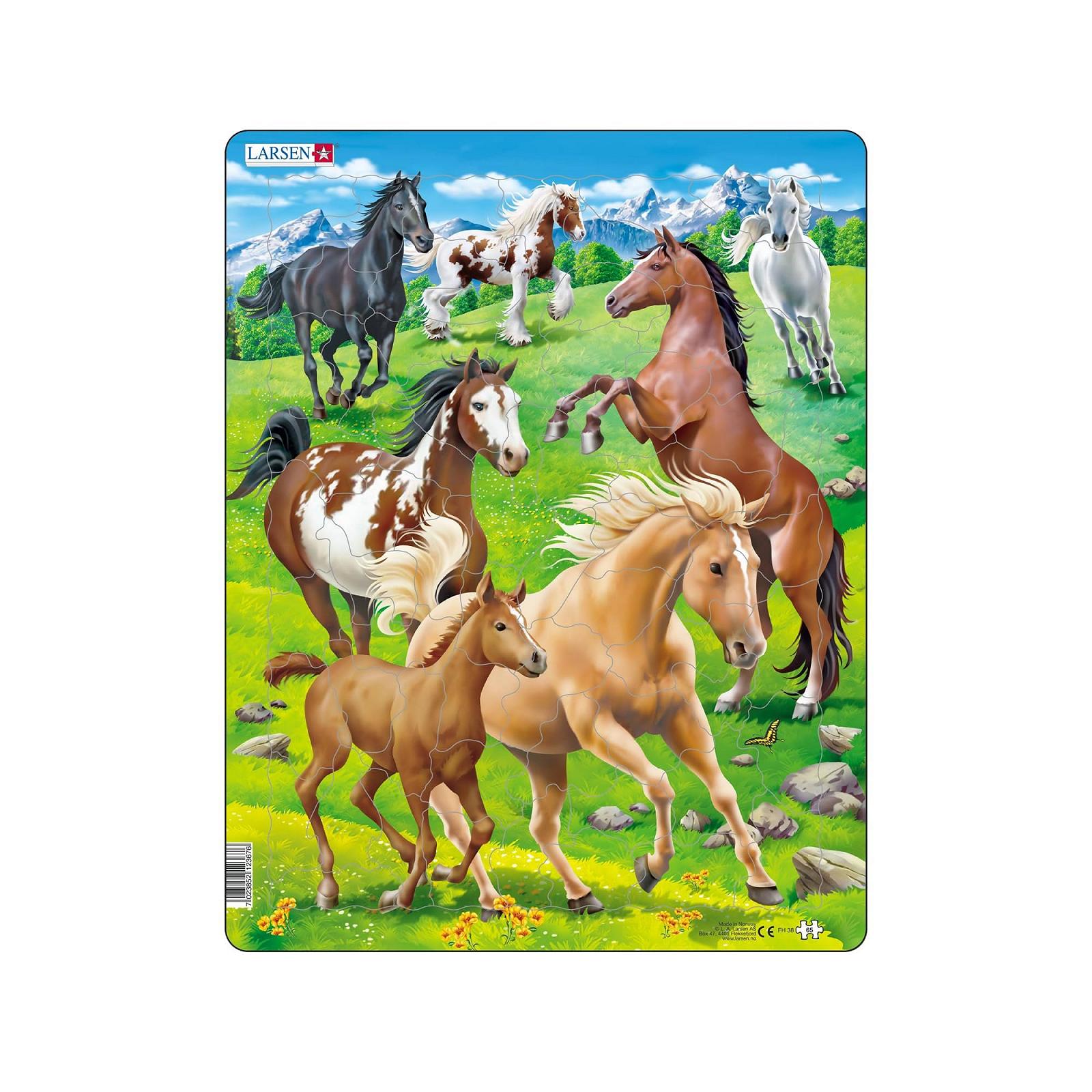 Пазл Larsen Коні 65 елементів Рамка-пазл, фото №1 Пазл Larsen Коні 65 елементів Рамка-пазл, фото №1