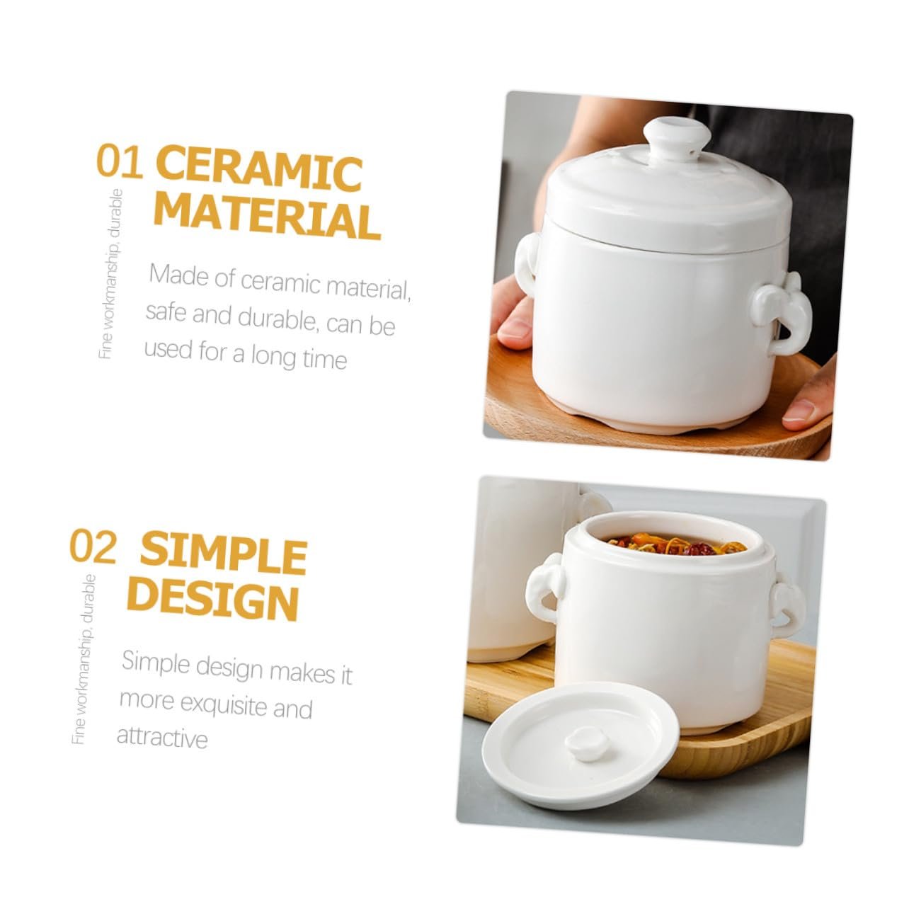 Горщик для запікання Керамічний з кришкою Термостійкий для супів та десертів Маленький, фото №9 Горщик для запікання Керамічний з кришкою Термостійкий для супів та десертів Маленький, фото №9