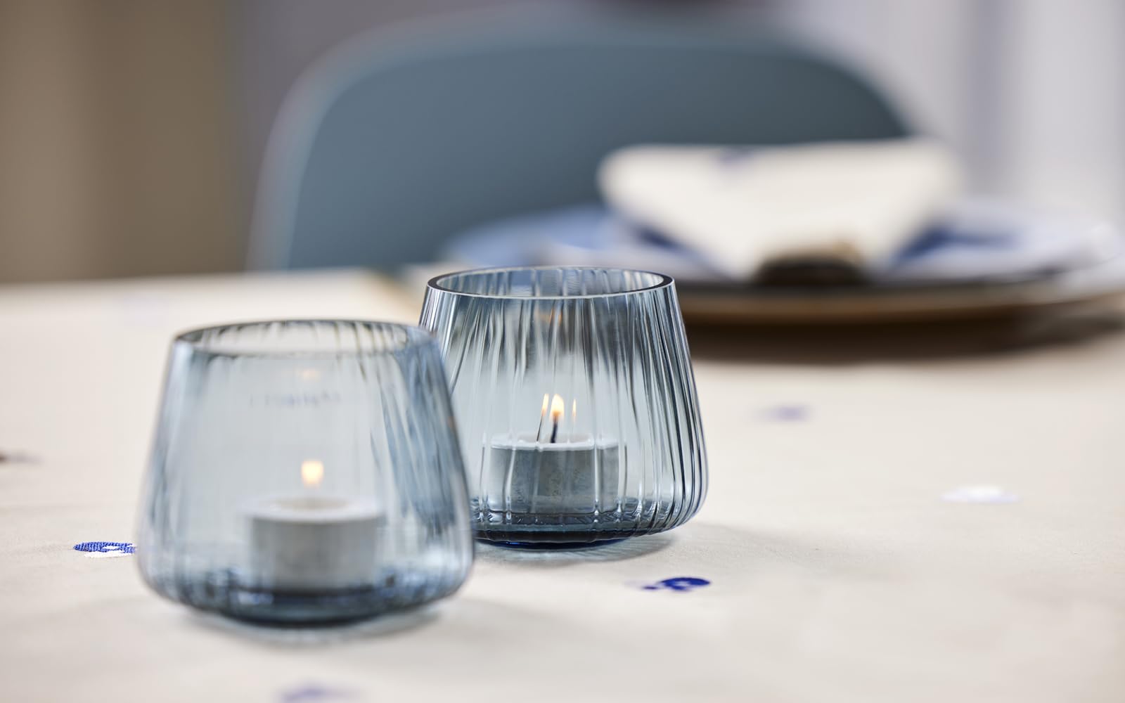 Набір BITZ Kusintha 2 свічники для чайних свічок висота 7.5 см синій, фото №6