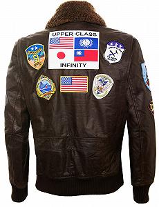 Куртка Infinity Leather мужская из 100% натуральной кожи, дизайн Air Force Aviator, воротник из овчины synthetic.ua - Фото 1
