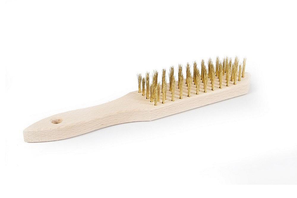 Щітка зачистна ручна MASTERTOOL 5-рядна дерев'яна колодка 14-5605, фото №1