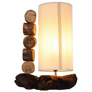 Настільна лампа GURU SHOP Sibuni з корча і бавовни 40 x 30 x 17 см - Фото 1