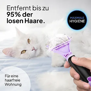 Щітка для котів Pretty Paw для чутливих тварин з масажним ефектом для короткої та довгої шерсті synthetic.ua - Фото 1
