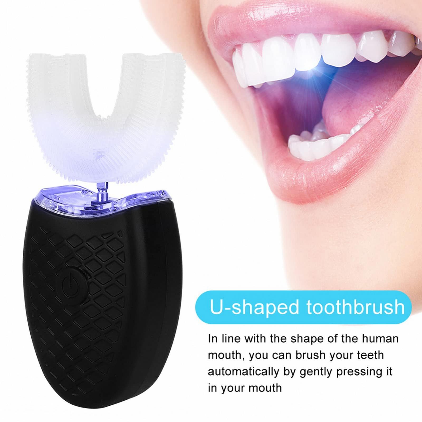 Електрична звукова зубна щітка U-Shaped Sonic Toothbrush U-подібна Чорна, фото №4
