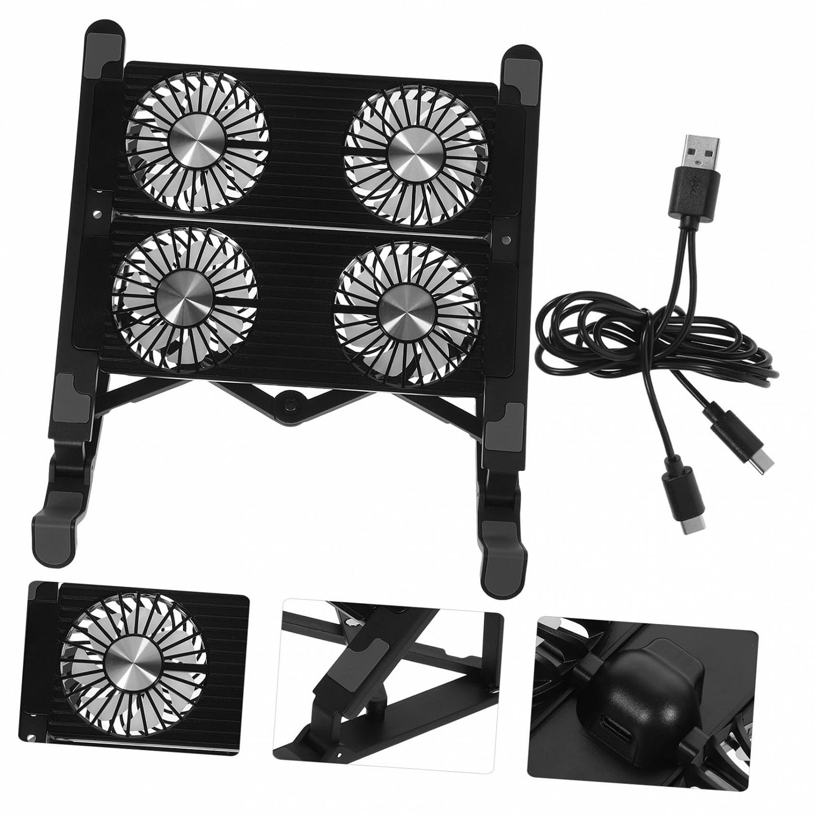 Підставка для ноутбука регульована UKCOCO з вентиляторами Міцний пластик Нековзні ніжки Ефективне охолодження, фото №4