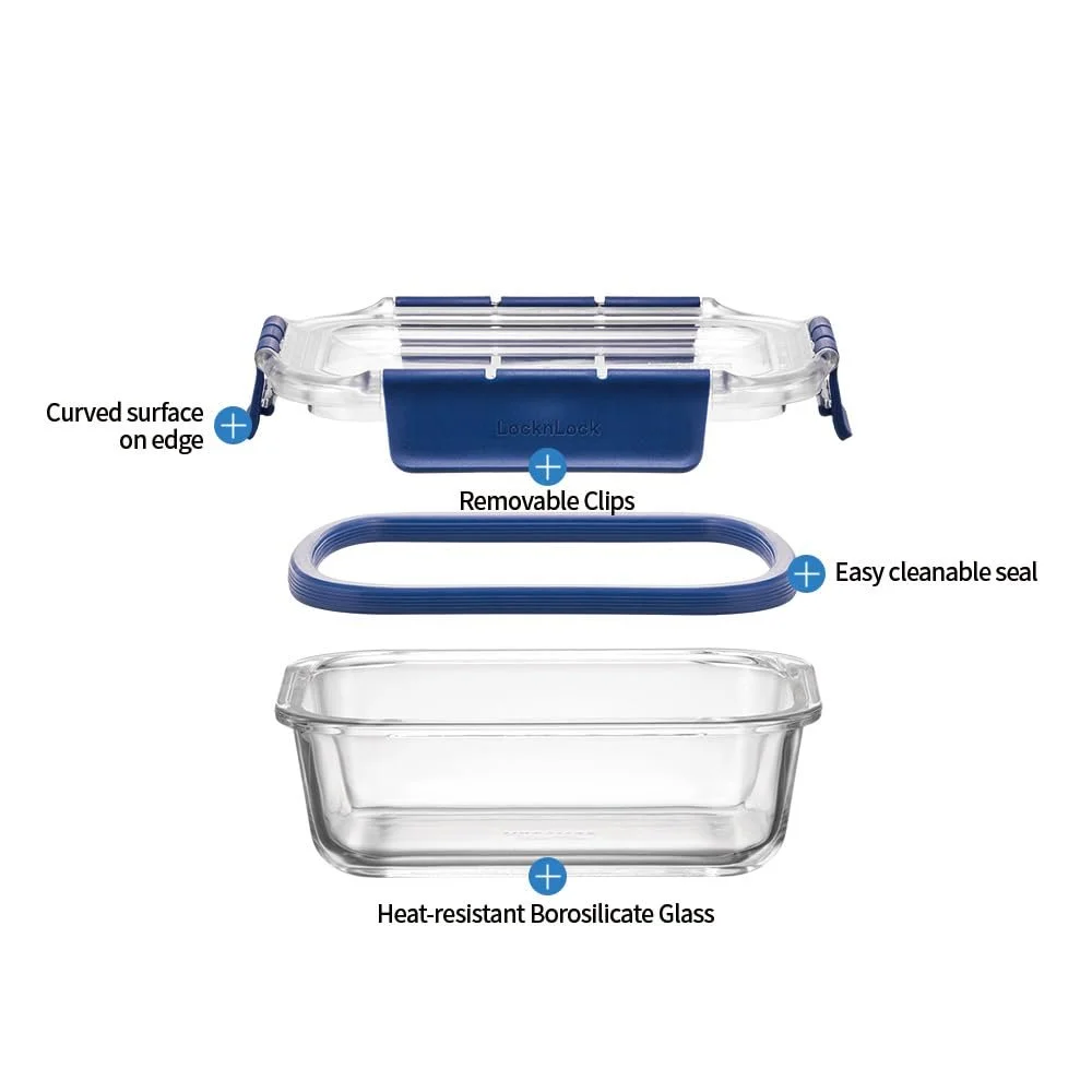 Контейнер для зберігання їжі Lock & Lock TOP Class скляний з пластиковою кришкою BPA-Free штабельований прямокутний 2 л, фото №4 Контейнер для зберігання їжі Lock & Lock TOP Class скляний з пластиковою кришкою BPA-Free штабельований прямокутний 2 л, фото №4