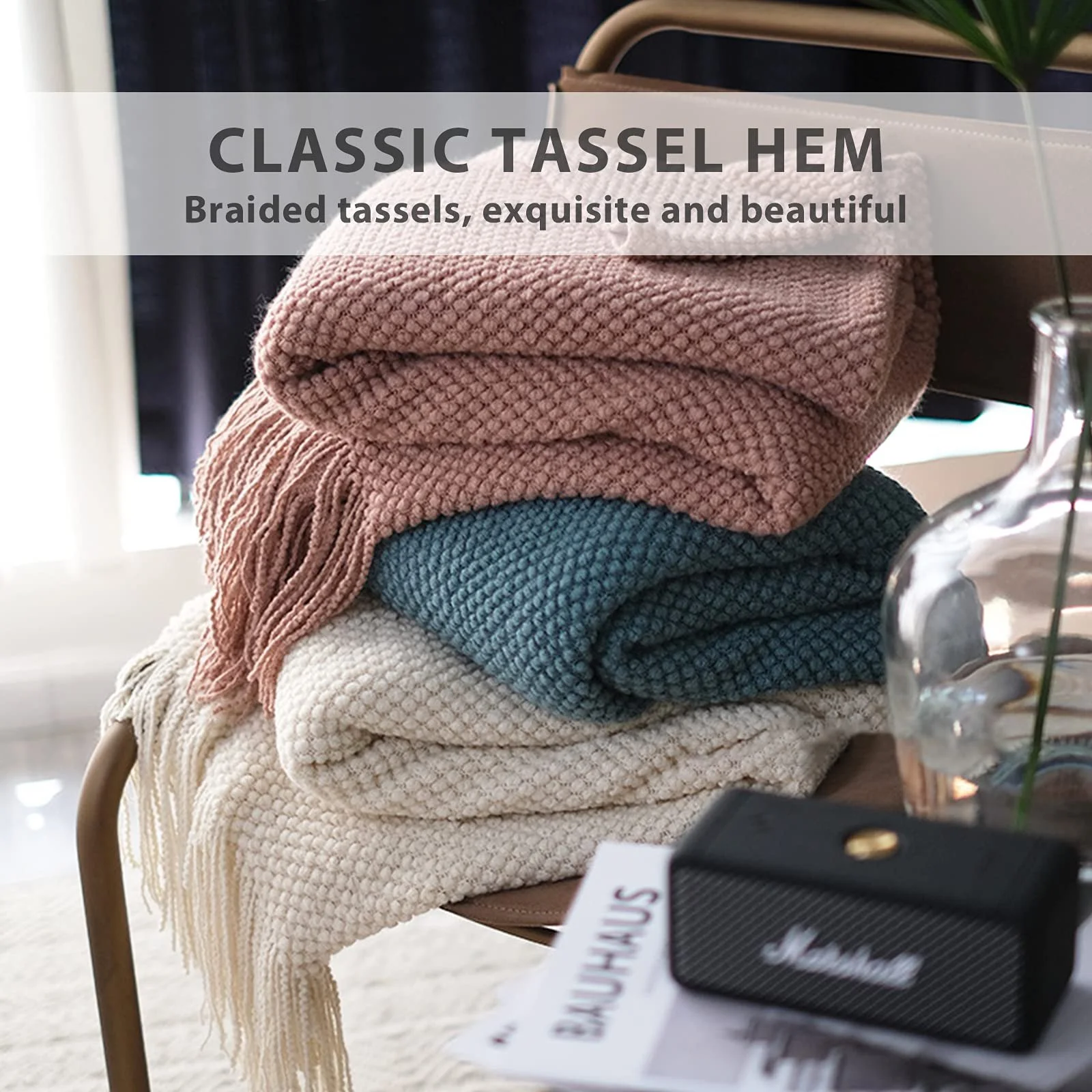 В'язаний Плед LumiSyne Однотонний Плед для Обіймів, фото №3