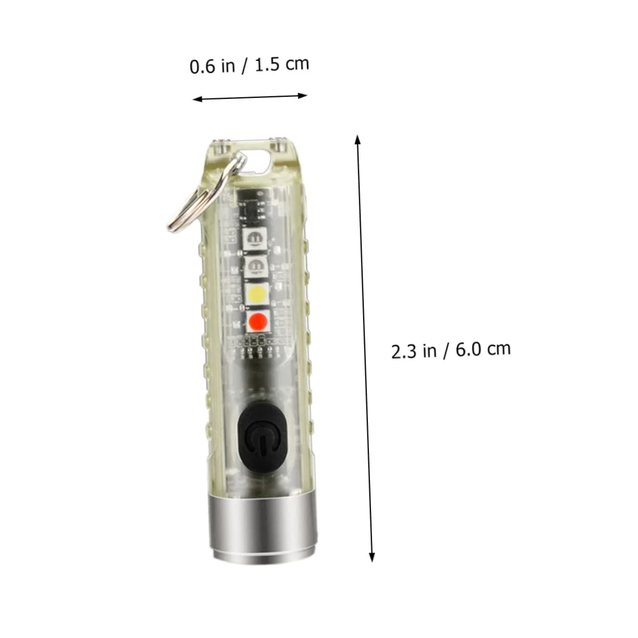 Фонарик VILLCASE 1 шт. USB Зарядка Маленький фонарик Кемпинговый Перезаряжаемый брелок LED фонарик USB Прозрачный, фото №9