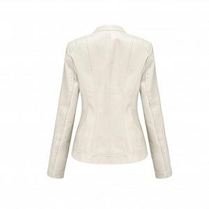 Женская кожаная куртка E-girl C258N Slim Short из искусственной кожи, воротник-стойка, на молнии, мотоциклетная куртка для весны и осени synthetic.ua - Фото 1